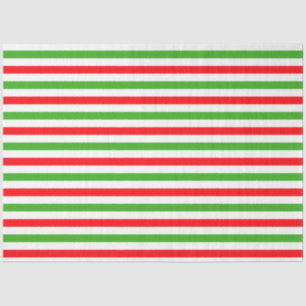 Modern Green Red White Strips Weihnachten Seidenpapier