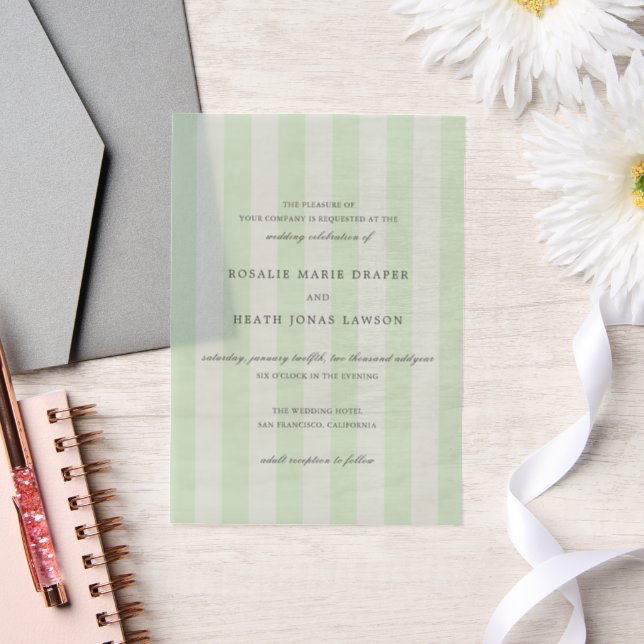 Modern Green Stripes Elegant Wedding (Hochzeit)