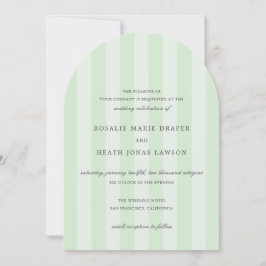 Modern Green Stripes Elegant Wedding Einladung