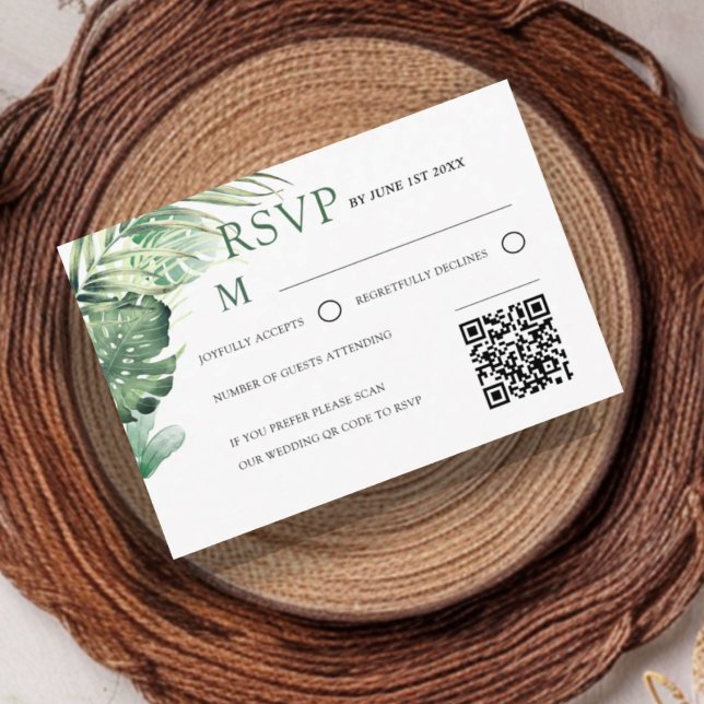 Modern Green Tropical RSVP Wedding  (Von Creator hochgeladen)