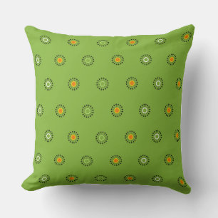 Modern Green und Orange Dandelion Pattern Kissen
