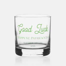 Modern Green Viel Glück Happy St. Patrick's Day Whiskyglas