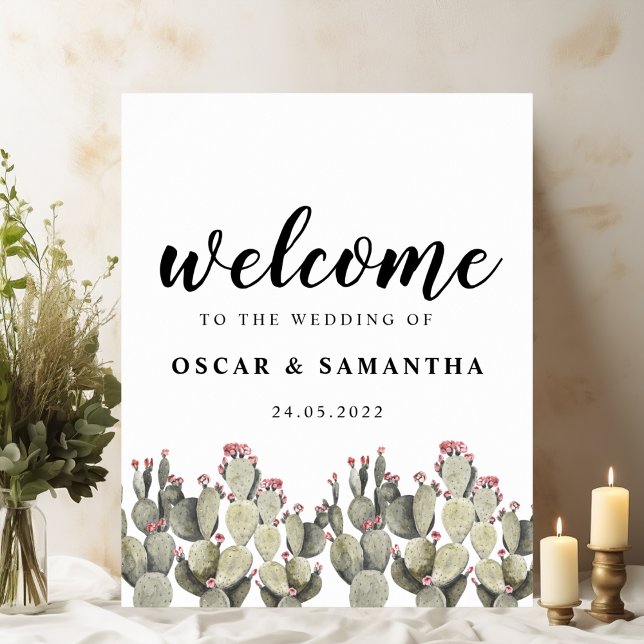 Modern Green Watercolor Cactus Poster (Von Creator hochgeladen)