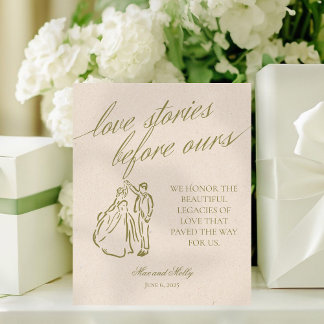 Modern Green Wedding Family Generation Heritage Sockelschild