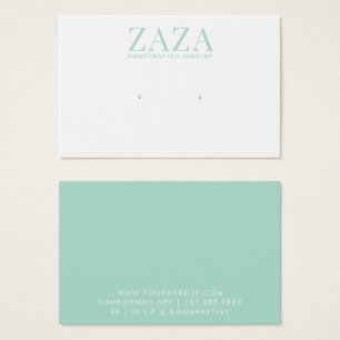 Modern Green White Earring Schmuckkarten