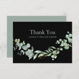 Modern Greenery Black Sage Einfach Vielen Dank Dankeskarte