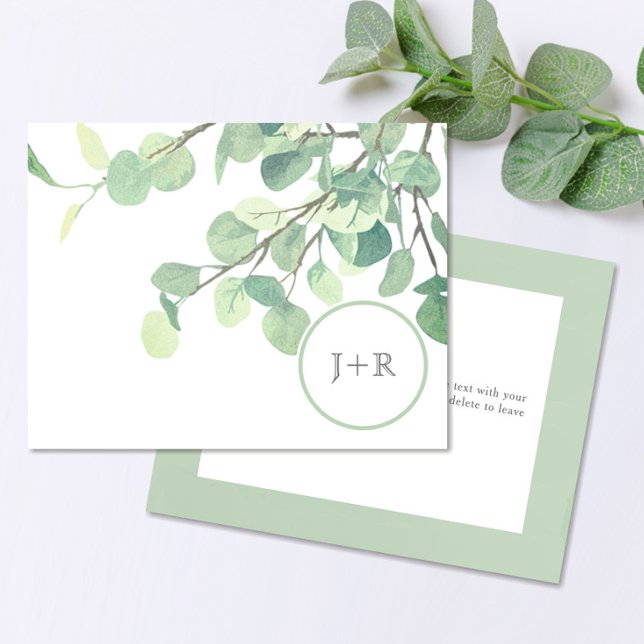 Modern Greenery Eucalyptus Wedding Vielen Dank Dankeskarte (Von Creator hochgeladen)
