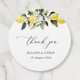 Modern Greenery Lemon Floral Wedding Vielen Dank Geschenkanhänger