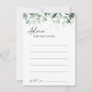 Modern Greenery White Wedding Advice Card Hinweiskarte