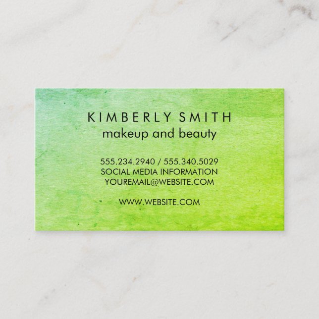 Modern Grunge Green Visitenkarte (Vorderseite)
