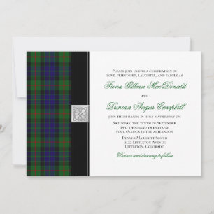Modern Gunn Tartan Wedding Einladung