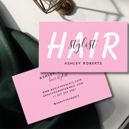 Modern haarstylistisch rosa visitenkarte