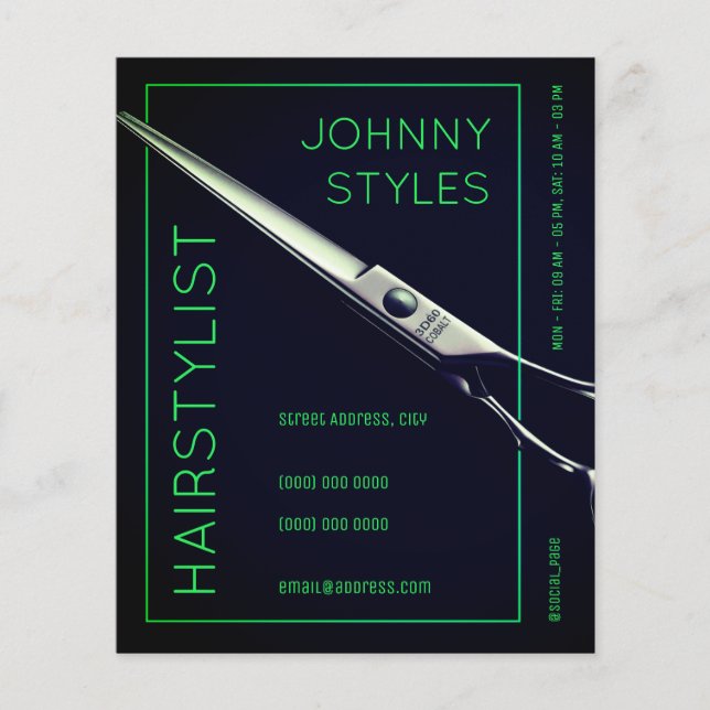 Modern hairstylist scissors cover flyer (Vorne)