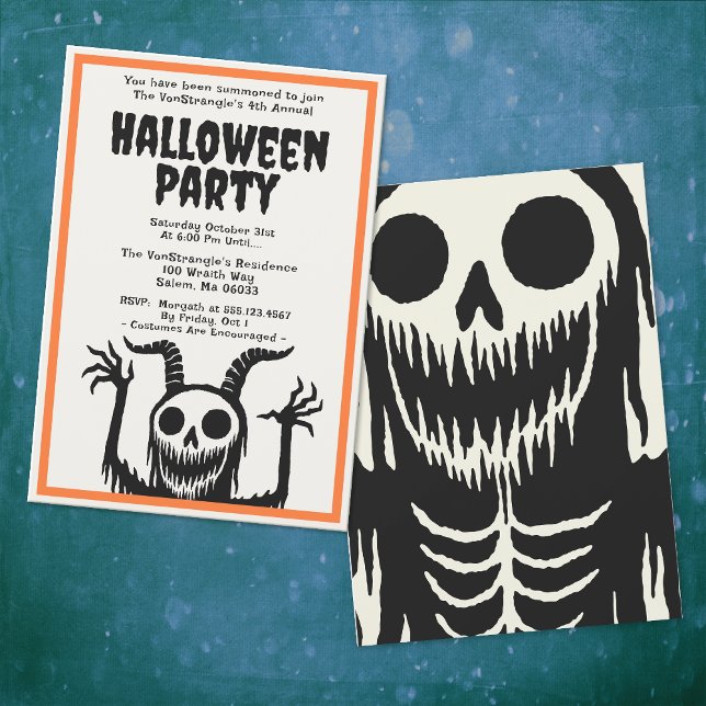Modern Halloween-Party Devil Skull Einladung (Von Creator hochgeladen)