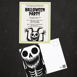 Modern Halloween-Party Devil Skull Postkarte