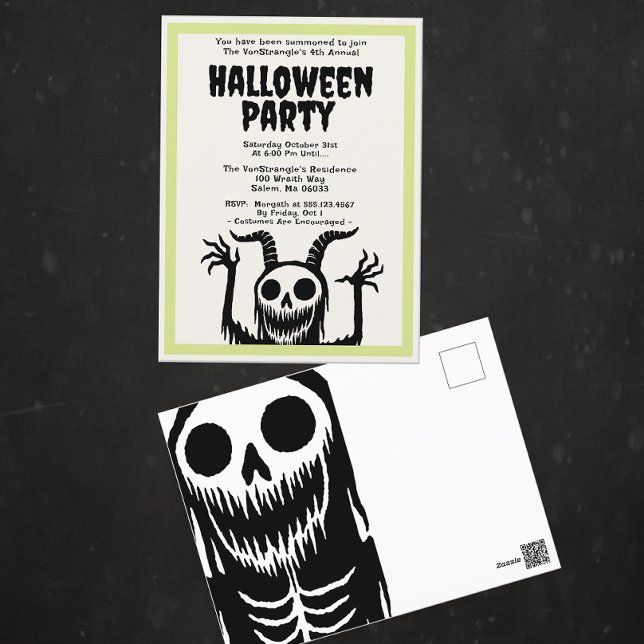 Modern Halloween-Party Devil Skull Postkarte (Von Creator hochgeladen)