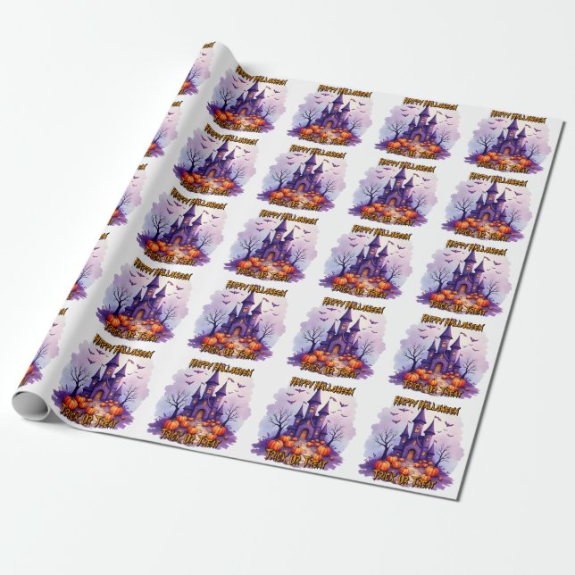 Modern Halloween Spooky Cute Collection Geschenkpapier (Ungerollt)