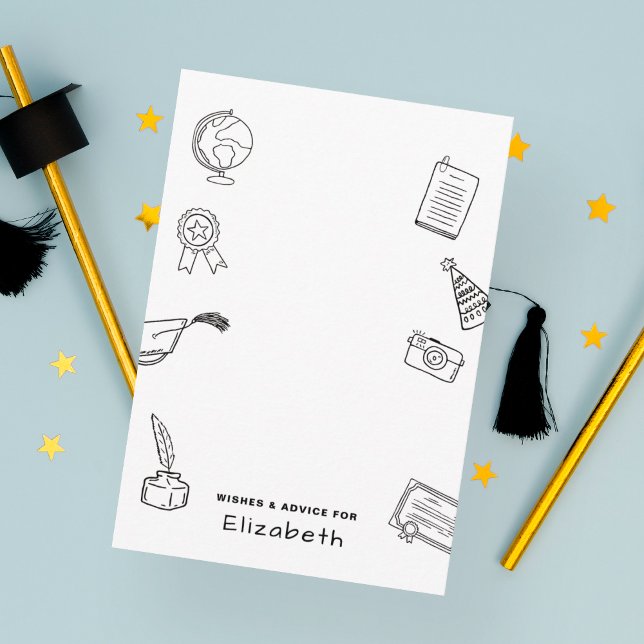  Modern Hand Drawn Chic Graduate Enclosure Card Begleitkarte (Von Creator hochgeladen)