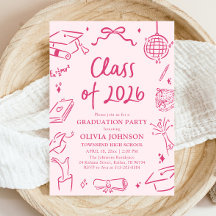 Modern Hand Drawn Class of 2026 Graduation Party