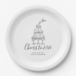 Modern Hand Drawn New Years Eve Party Paper Plate Pappteller