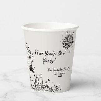 Modern Hand Drawn New Year's Eve Party Pappbecher