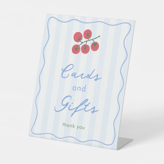 Modern Hand-Drawn Tomato Vine Cards And Gifts Sockelschild (Vorderseite)