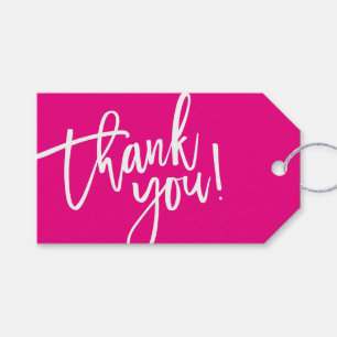 MODERN HAND LETTERED danke Ihnen rosa weiß schrift Geschenkanhänger