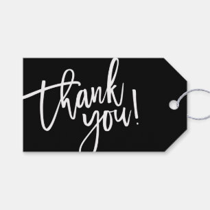 MODERN HAND LETTERED danke Ihnen Schwarz-weißes Sc Geschenkanhänger