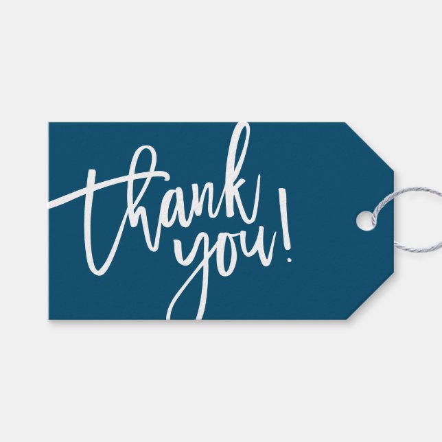 MODERN HAND LETTERED vielen Dank an Marinebeschrei Geschenkanhänger (Vorderseite (Horizontal))