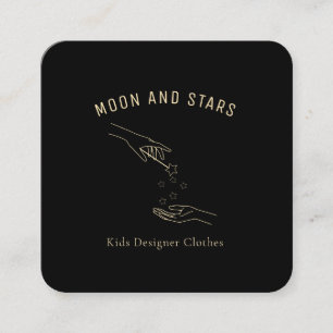 Modern, Hände mit Zauberstab und Sternen, Quadratische Visitenkarte