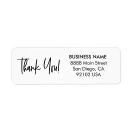 Modern Handlettering thank you business address