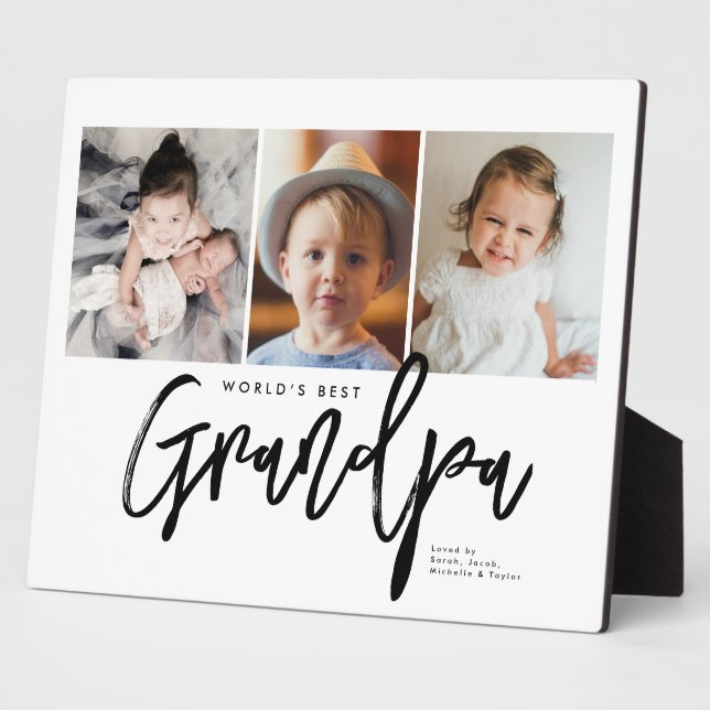 Modern Handlettering World's Best Grandpa Photos Fotoplatte (Seite)