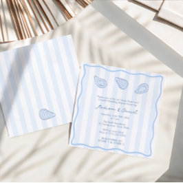 Modern Handwritten Oyster Roast Coed Bridal Shower Einladung