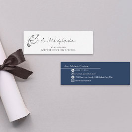 Modern Handwritten Script Graduate Name Card Mini Visitenkarte