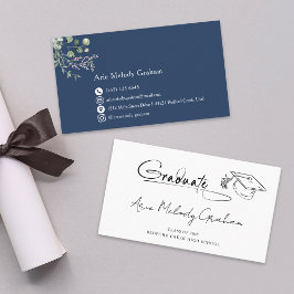 Modern Handwritten Script Graduate Name Card Visitenkarte