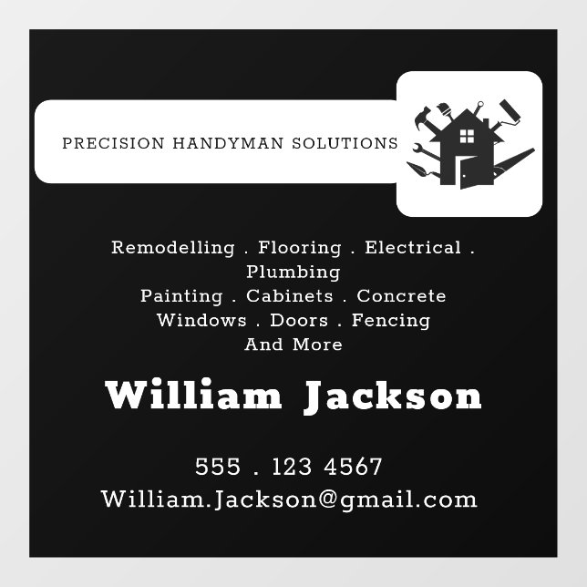 Modern handyman construction custom logo fensteraufkleber (Blatt)