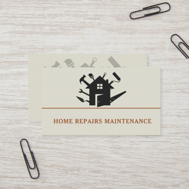 Modern handyman construction custom logo visitenkarte (Vorderseite/Rückseite Beispiel)