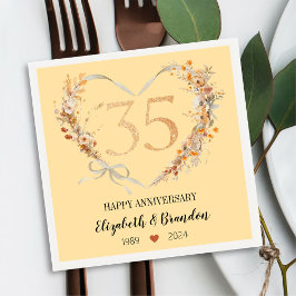 Modern Happy 35-jähriges Jubiläum Hochzeit Napkins Serviette