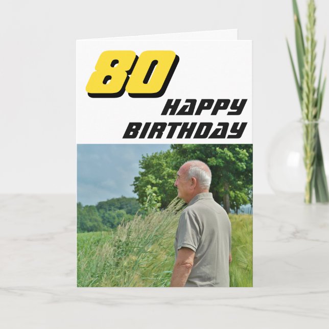 Modern Happy 80. Geburtstag Foto Karte (Vorderseite)