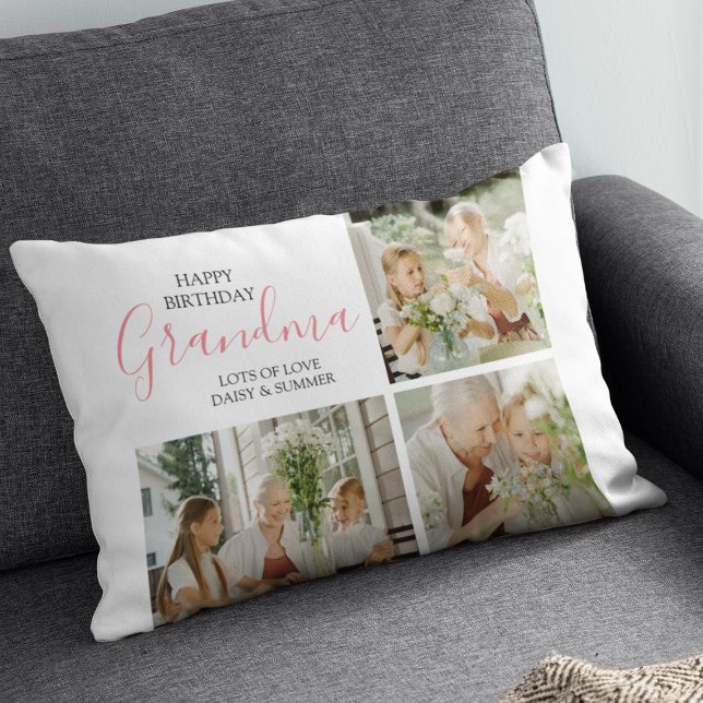 Modern Happy Birthday Foto Collage Lendenkissen (Von Creator hochgeladen)