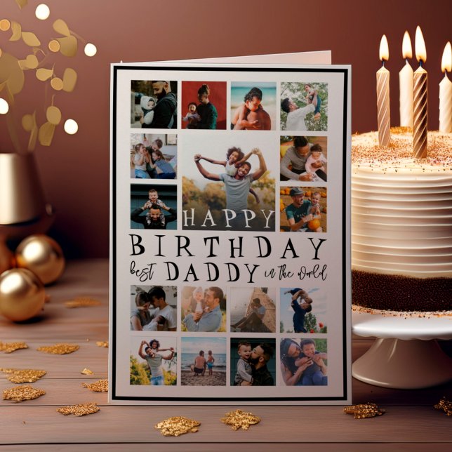 Modern Happy Birthday Vater Black & White 17 Foto (Von Creator hochgeladen)