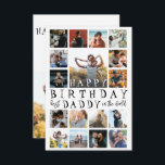 Modern Happy Birthday Vater Black & White 17 Foto Karte<br><div class="desc">Sie werden Liebe haben, Ihren ganz eigenen einzigartigen Sake für diesen besonderen 'Papa' in Ihrem Leben zu kreieren. Die meisten Aperturen sind quadratisch und eignen sich somit hervorragend für instagram Fotos. Die Kalligraphie ist in einem lustigen handgeschriebenen Stil. Passen Sie sich an, um dieses phantastische Geschenk für diesen phantastischen Mann...</div>