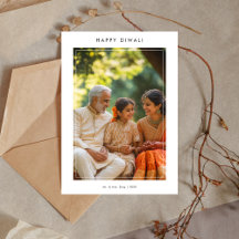 Modern Happy Dewali Family Foto Card