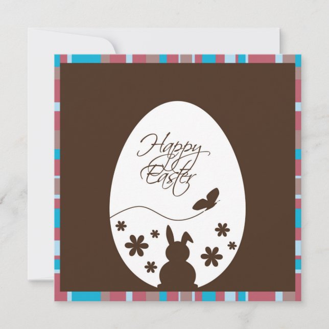 Modern Happy Easter Chocolate Brown Einladung (Vorderseite)