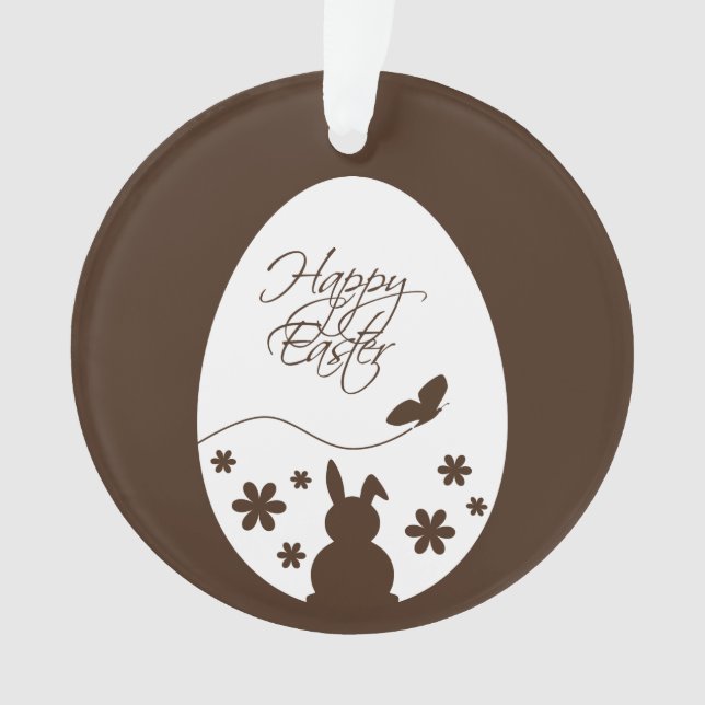 Modern Happy Easter Chocolate Brown Ornament (Vorderseite)