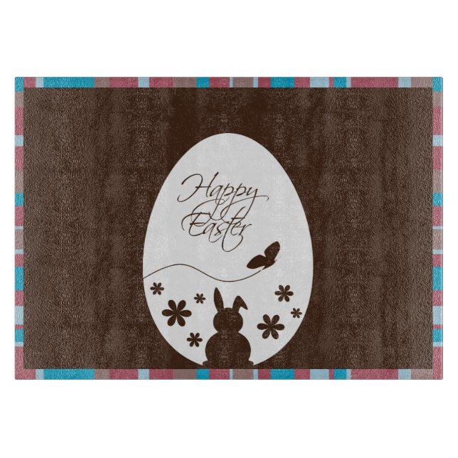 Modern Happy Easter Chocolate Brown Schneidebrett (Vorderseite)