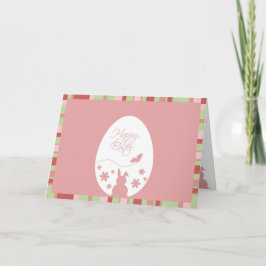 Modern Happy Easter Egg Pastel Pink Feiertagskarte