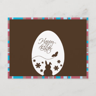 Modern Happy Easter Schokolade Brown Postcard Feiertagspostkarte