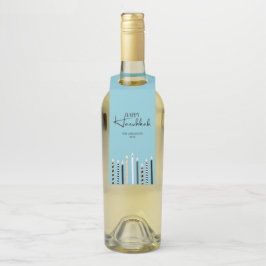 Modern Happy Hanukkah Candle Flasche Hanger Tags Flaschenanhänger