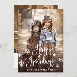 Modern Happy Holidays 4 FOTO Weihnachtsgrüße Feiertagskarte